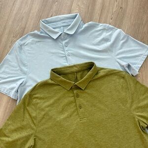 Lululemon Men’s Polo Shirt [Lot Of 2] Size Large — Green & Light Blue Evolution